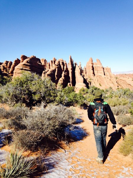 Getting started on our hike! November 2014.