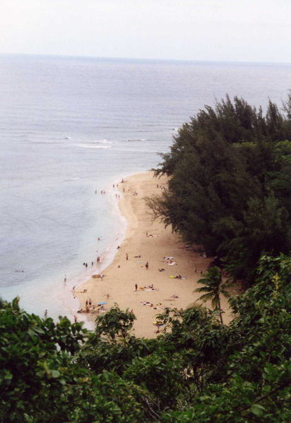 Ke'e Beach from the Kalalau Trail.