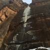 When hiking at Zion during the winter, be sure to look up! Icicles grace the rock faces!