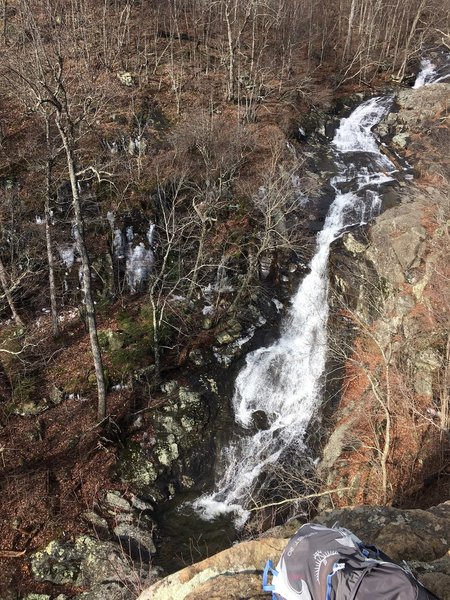 Whiteoak Canyon overlook. It's a long way down.