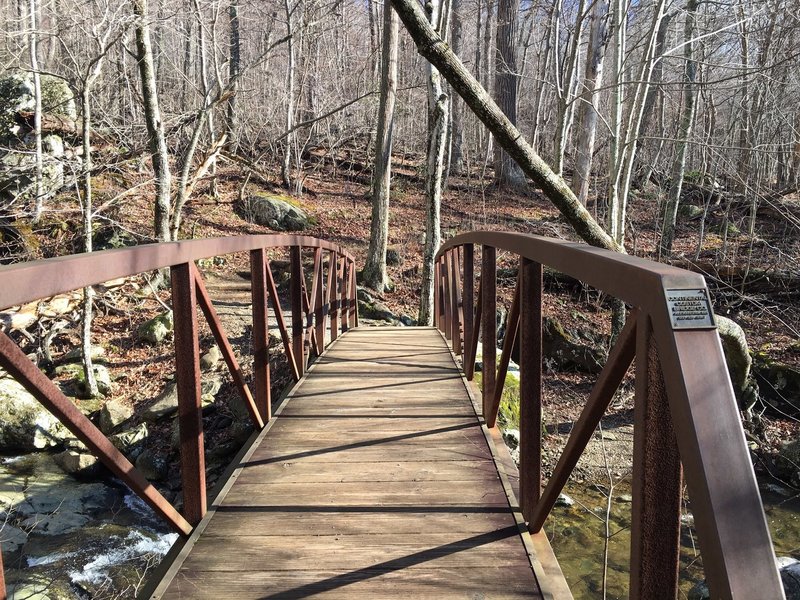 Looking back across the bridge connecting Whiteoak Canyon trail to the fire road.