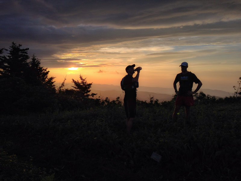 A quick water break on the Black Mountain Crest Trail.