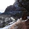 Winter view from the Emerald Pools trail.