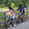 Taking a break along the Oak Savannah Trail.