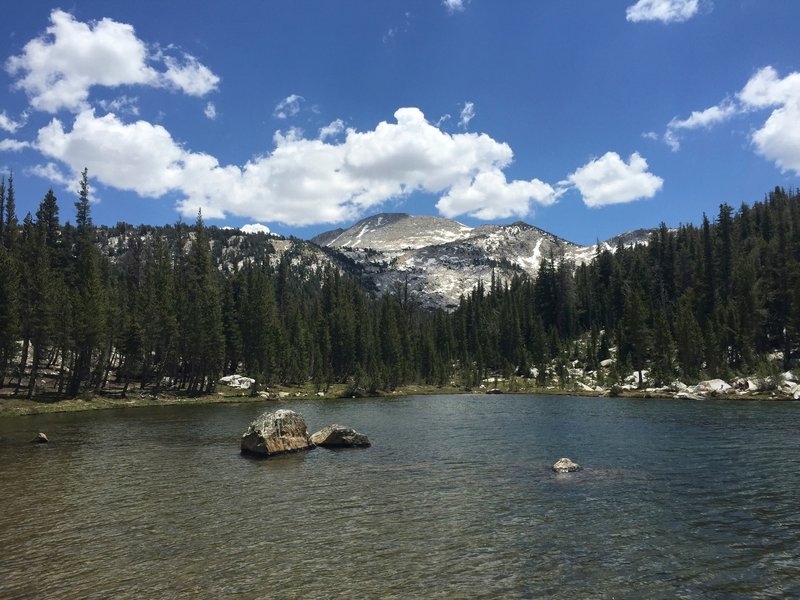 Clouds, mountains, snow, and a lake.  My kind of afternoon.