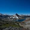 View of the Upper and Middle Gaylor Lakes, Gaylor Peak, and surrounding peaks.