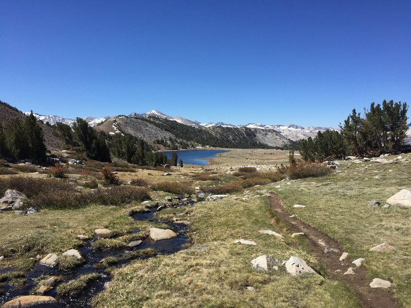 The trail between the two lakes.