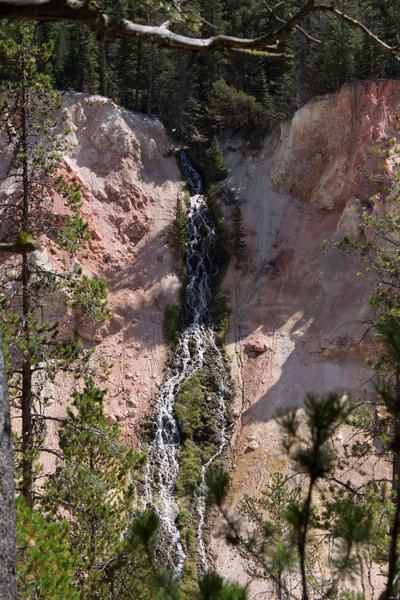 Beautiful cascade on the side of the Grand Canyon of the Yellowstone.