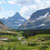 Great views of Reynolds Mountain and Preston Park along the Siyeh Pass trail.