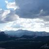 Tuolumne Meadows and clouds from the top of Lembert Dome