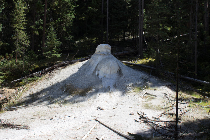 Extinct hot spring cone along trail.