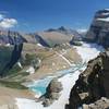 View of Grinnell Glacier from the overlook on the Garden Wall Trail.