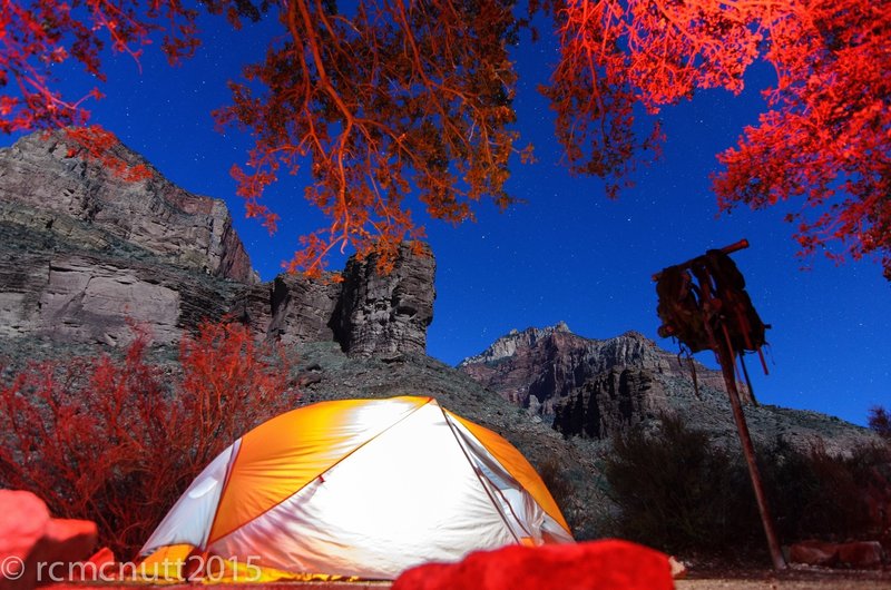 Cottonwood campsite....someone had thier red headlight on...