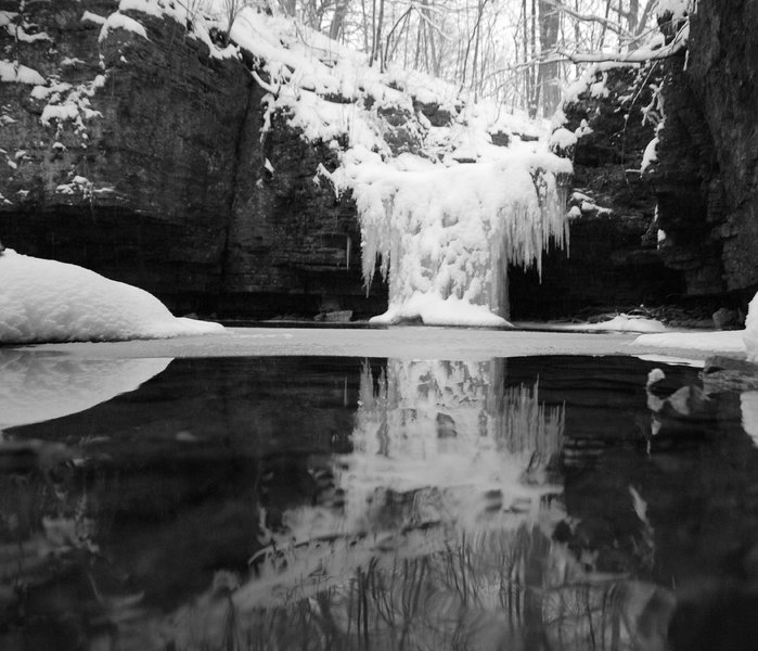 Hidden waterfall in Waterfall Glen DuPage County Forest Preserve