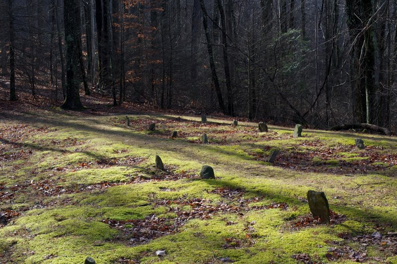 Many of the graves in the cemetery are unmarked.