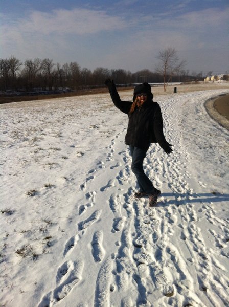 Here is the trail covered in snow!