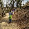 Hiking up the dune ridge on Trail 9.