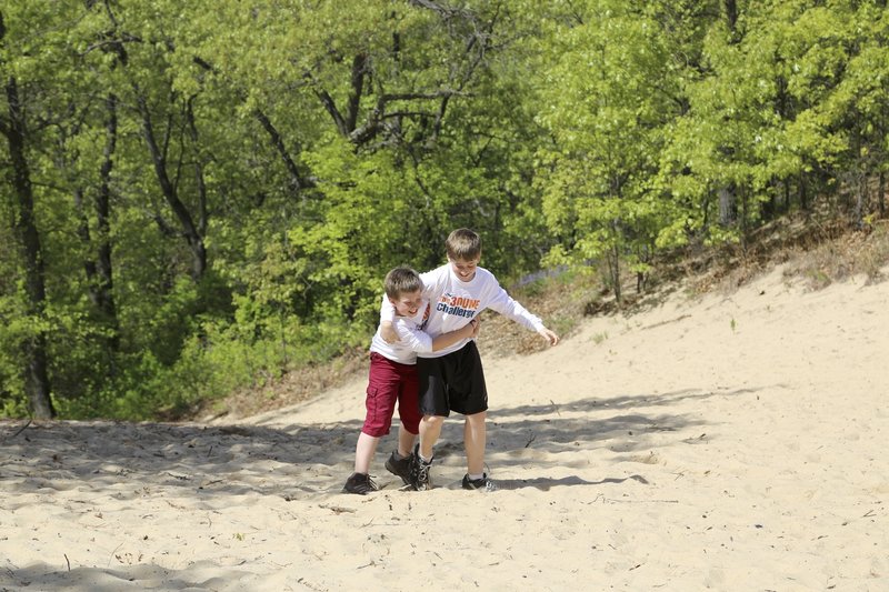 Climbing up Mt. Jackson on the 3 Dunes Challenge.