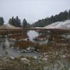 First beaver pond seen on a snowy October day.