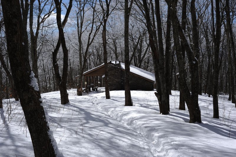 Spence Field shelter on the Eagle Creek Trail.