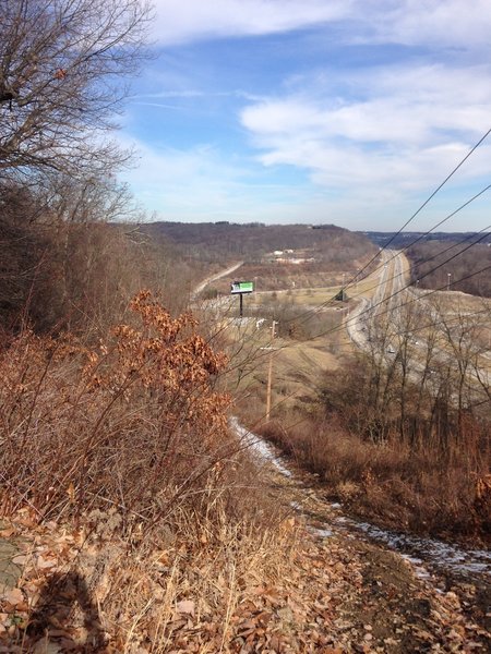 Looking ahead, you can see the next mile of RCT, down the utility corridor, nearing Rt 28, and then heading up Ridge Road, and back into trails at the top of the hill.