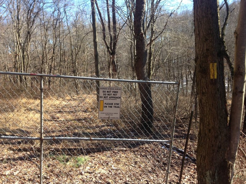 RCT runs along private property, including between houses. This section is less than a mile long, but the gates sit at the beginning and end of the property line.