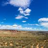 Distant view of Fiery Furnace at Arches National Park in Utah.