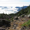 Through a rubble field on Mt. Ellinor trail.