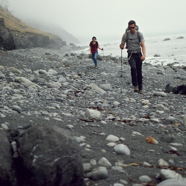 Challenging terrain on Lost Coast Trail.