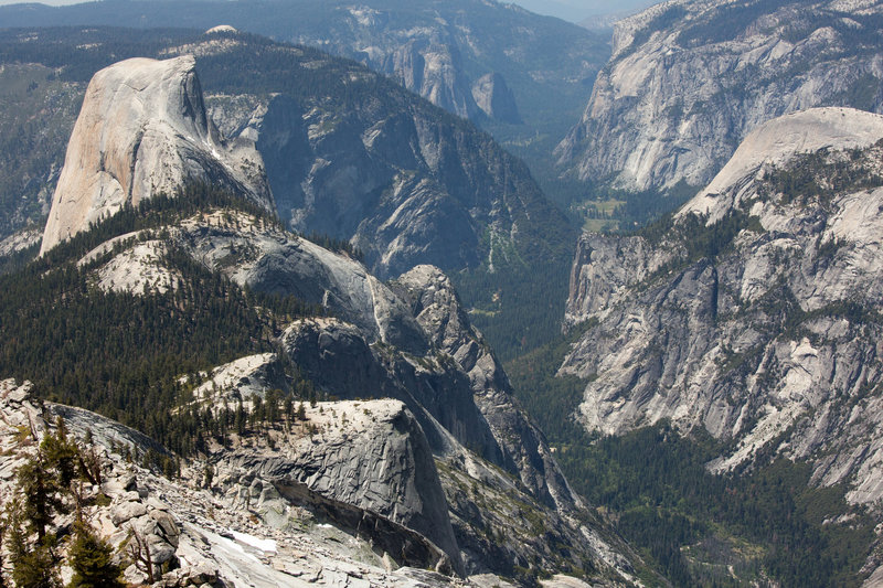 Clouds Rest view towards Half Dome and Yosemite Valley.