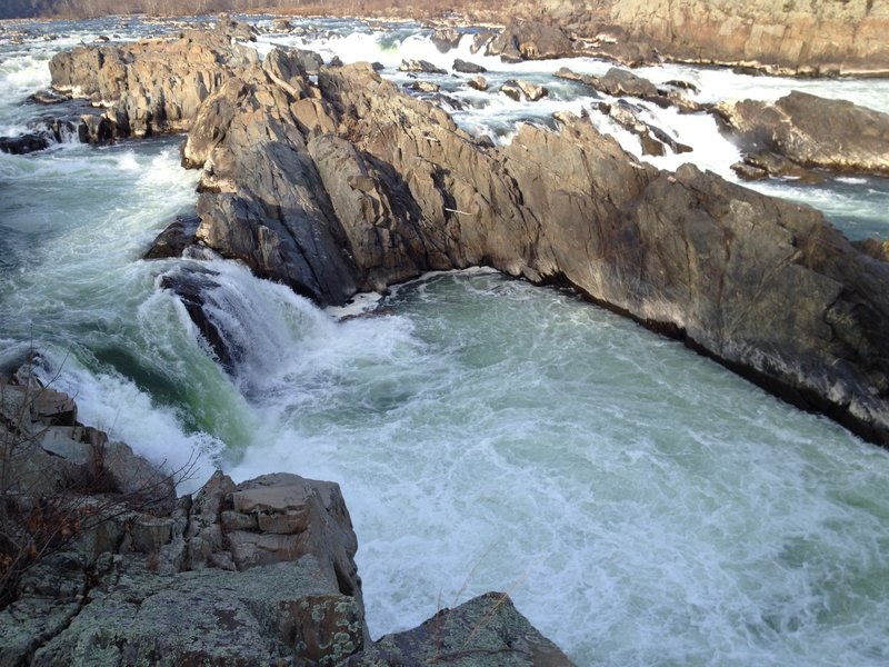 Looking at Great Falls from the edge of the overlook.