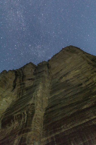 Night sky in the Zion Narrows at Campsite 8, Zion National Park.