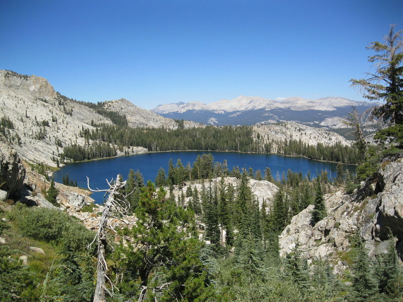 Passing May Lake on the trail up to Mt. Hoffman.