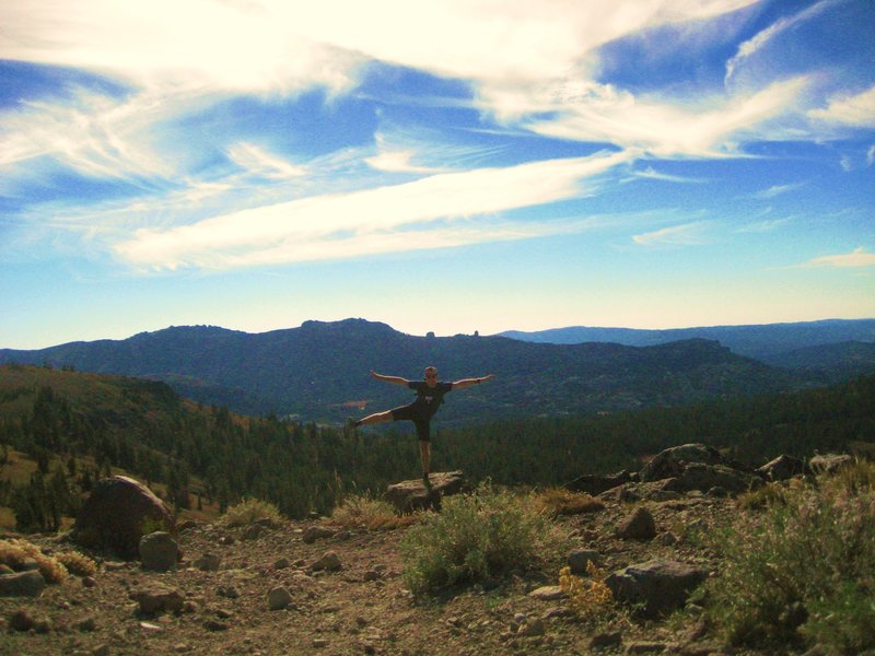 Fooling around on a rock in Eldorado National Forest!