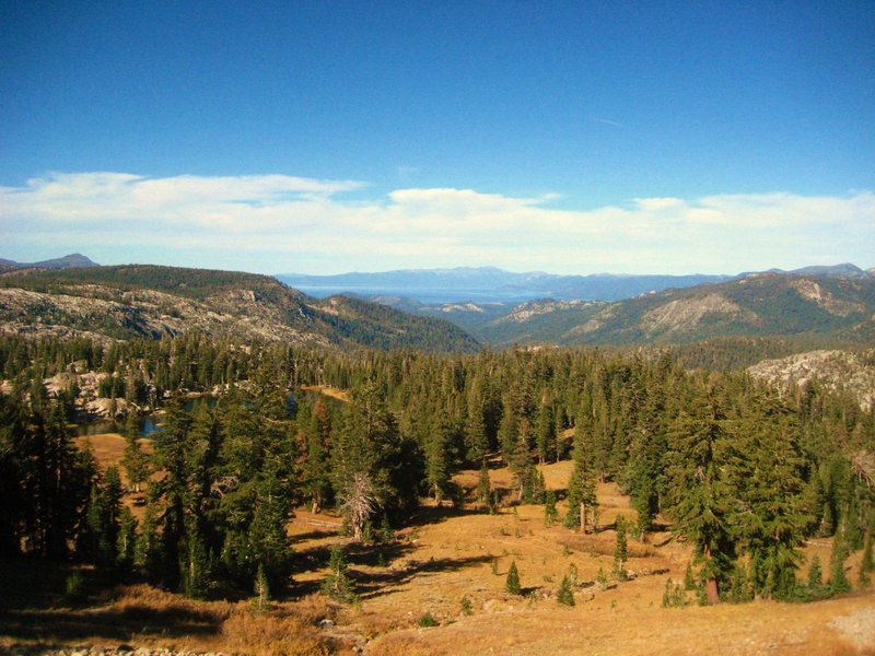 On trail to Showers Lake with views of Big Meadow Creek area and South Lake Tahoe!