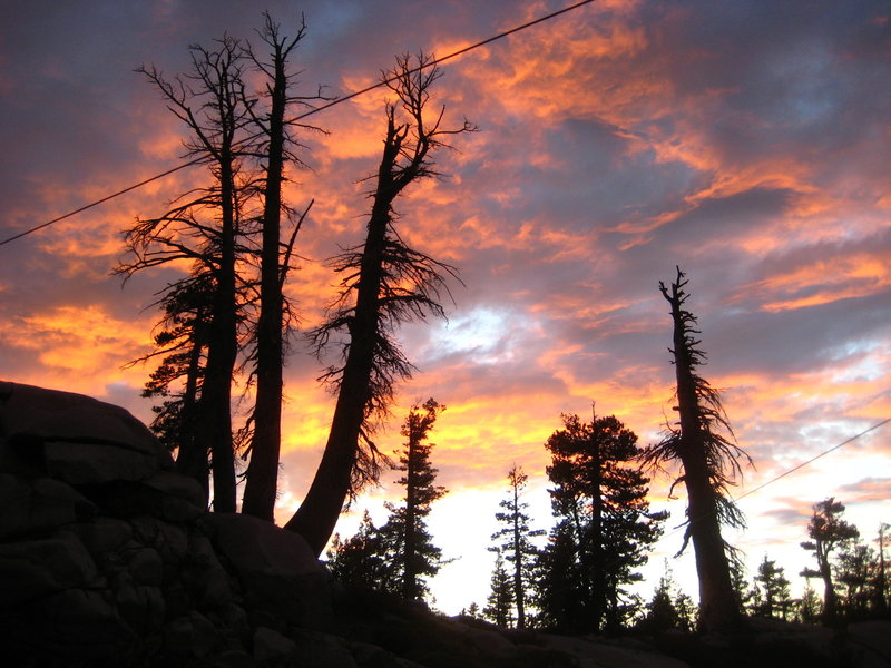 Tarp Camp and gorgeous sunset