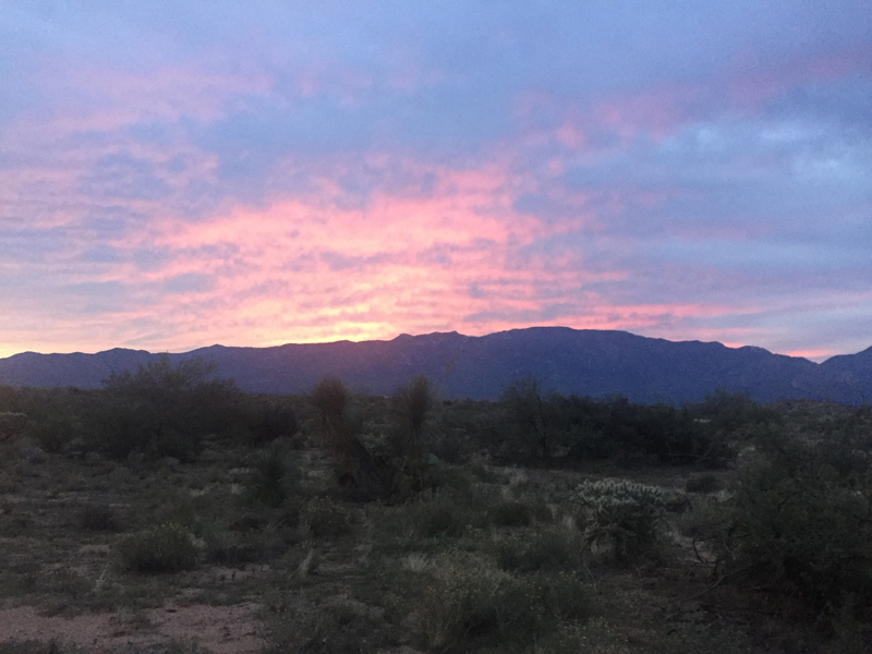 A gorgeous sunrise coming up over the Catalina Mountains.