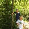 Hiking along the Limberlost Trail doing the Kids in Parks Track Trail. This can be found at the trailhead.