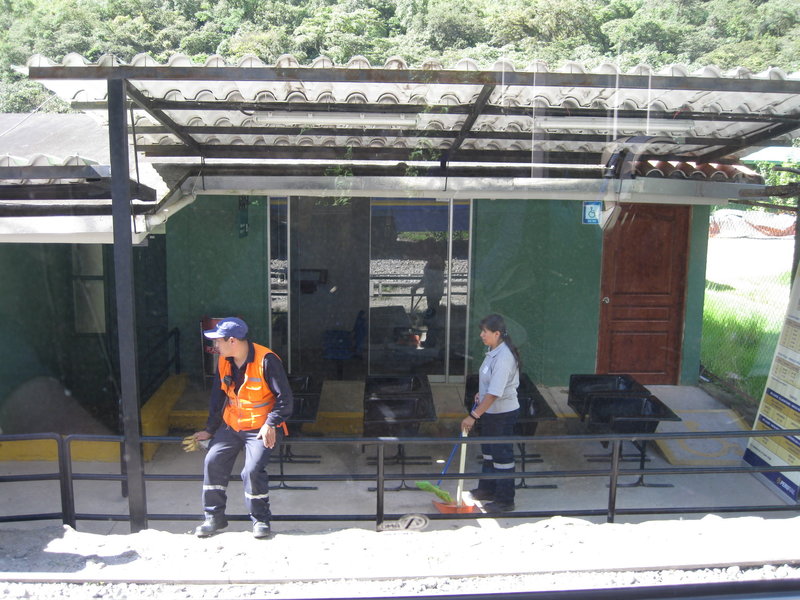 The waiting area for the train. It is possible to trek the rest of the way to Aguas Calientes and Machu Picchu, but we took the train.