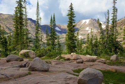 Getting close to Rainbow Lake. Always great to see snow in the summer.