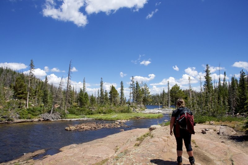 Looking at Middle Rainbow Lake in the distance.