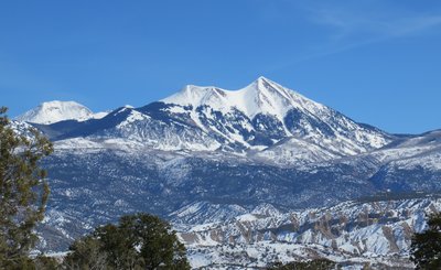 The grand La Sal mountains make a great picnic lunch view.