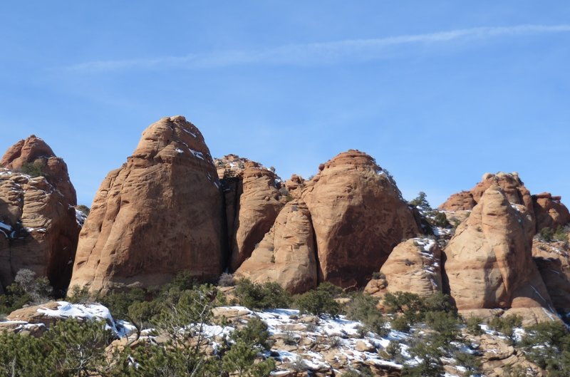 Sandstone pillars.