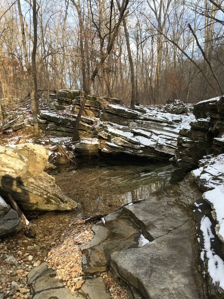 Sliding rocks along the Turkey Pen Hollow Trail.