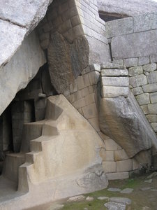 Varying types/ages of stonework in the ruins.