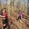 Taking a snack break on the trail with Julie and Brian.