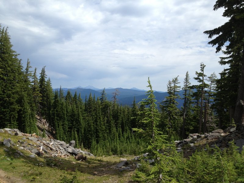 Views of the east side of the Cascades, as seen from the flank of Diamond Peak on the PCT.