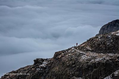 Above the clouds on the trail.