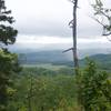 Obstructed views of Cades Cove and the Smokies from the trail.