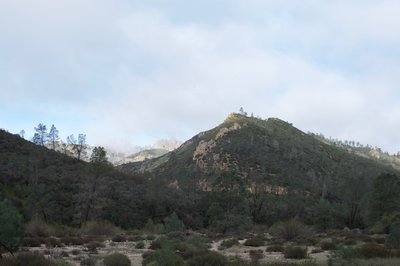 A view of the high peaks from Peak View in the early morning.